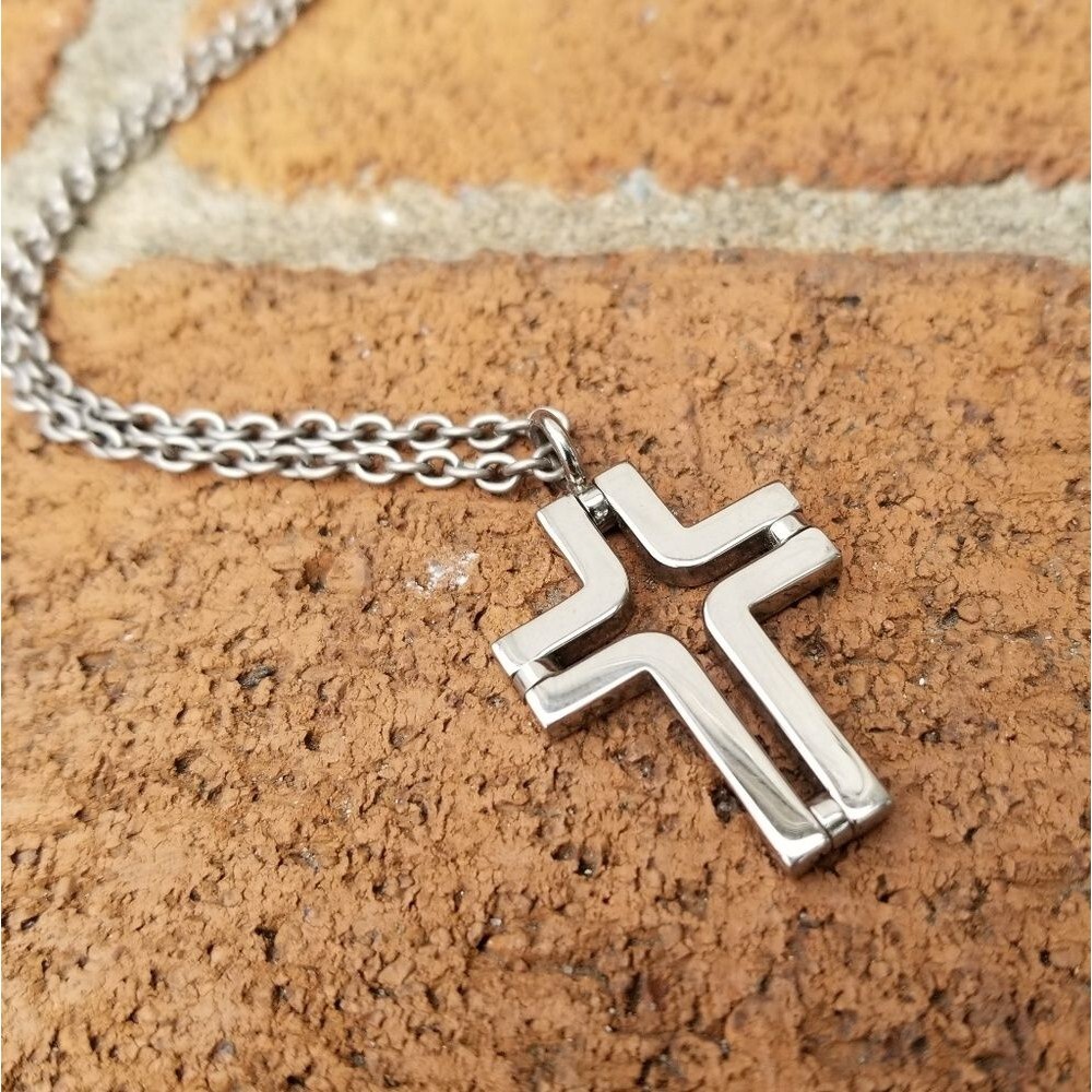 Titanium Cross Pendant Necklace